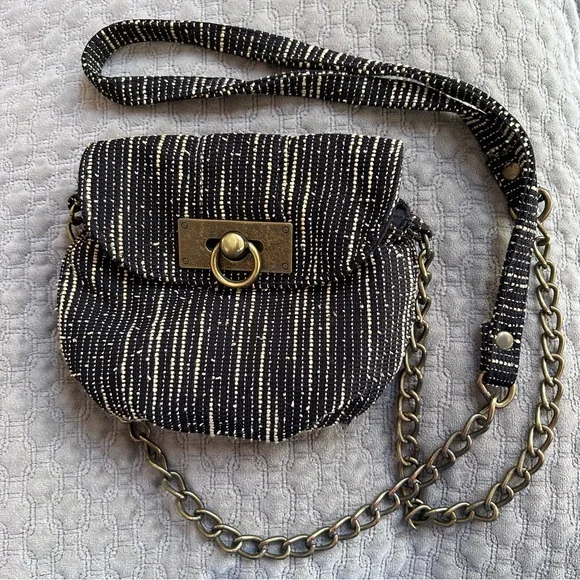 twig arrow Bags Twig Arrow Black Gold Fabric Small Crossbody